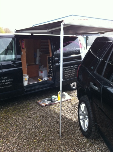 Mobile repair van at work in Bridgend